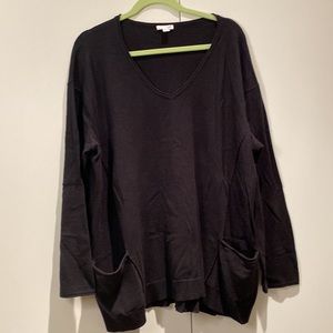 J. Jill Oversized Black V-neck sweater. Women’s XL. Good condition!